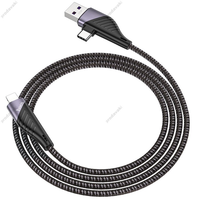 PD Кабель HOCO U95 Freeway PD Cable 2-in-1 USB / Type-C to Lightning 1,2m Black
