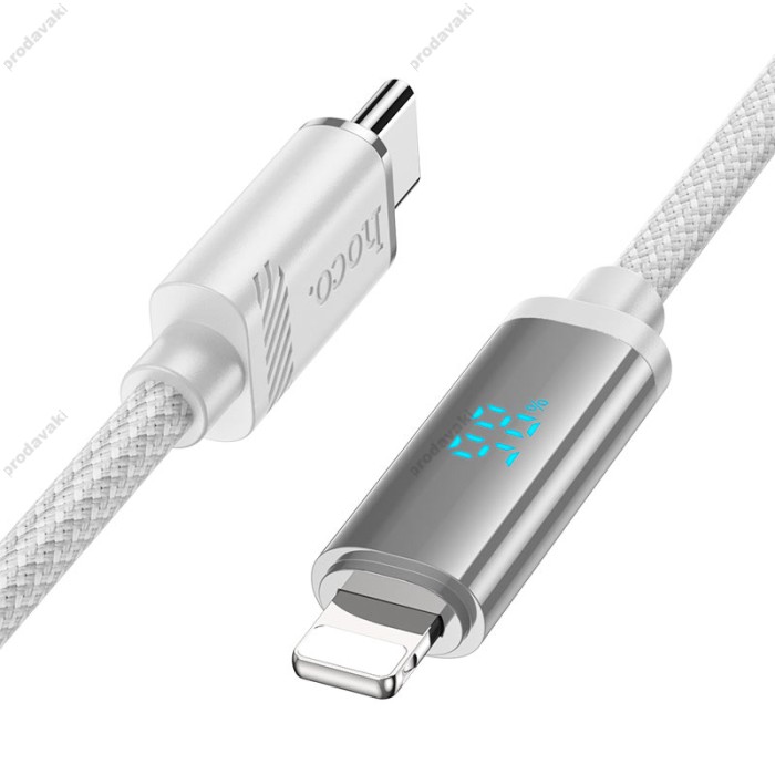 PD Кабель HOCO U127 Power PD charging data cable Type-C Lightning 1,2m. Gray