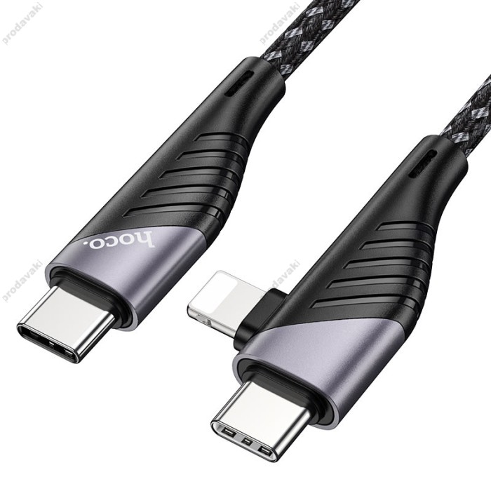 PD Кабель HOCO U95 Freeway PD Cable 2-in-1 Type-C / Lightning / Type-C 1,2m Black