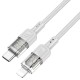 PD Кабель HOCO U129 Spirit transparent charging data cable Type-C Lightning 1,2m. Gray
