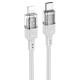 PD Кабель HOCO U129 Spirit transparent charging data cable Type-C Lightning 1,2m. Gray