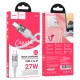 PD Кабель HOCO U129 Spirit transparent charging data cable Type-C Lightning 1,2m. Gray