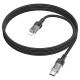 PD Кабель HOCO U129 Spirit transparent charging data cable Type-C Lightning 1,2m. Black