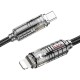 PD Кабель HOCO U122 Lantern Transparent Discovery Edition charging data cable Type-C Lightning 1,2m. Black