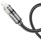 PD Кабель HOCO U122 Lantern Transparent Discovery Edition charging data cable Type-C Lightning 1,2m. Black