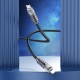 PD Кабель HOCO U122 Lantern Transparent Discovery Edition charging data cable Type-C Lightning 1,2m. Black
