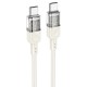 Кабель HOCO U129 Spirit transparent charging data cable Type-C to Type-C 60W 3A 1.2m Beige