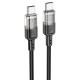 Кабель HOCO U129 Spirit transparent charging data cable Type-C to Type-C 60W 3A 1.2m Black