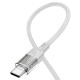Кабель HOCO U129 Spirit transparent charging data cable Type-C to Type-C 60W 3A 1.2m Grey