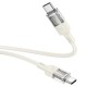Кабель HOCO U129 Spirit transparent charging data cable Type-C to Type-C 60W 3A 1.2m Beige