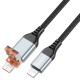 PD Кабель HOCO U128 Viking 2-in-1 charging data cable USB / Type-C to Lightning 1.2m Black