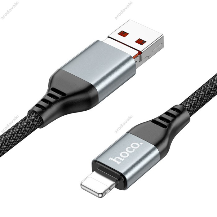 PD Кабель HOCO U128 Viking 2-in-1 charging data cable USB / Type-C to Lightning 1.2m Black