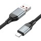 PD Кабель HOCO U128 Viking 2-in-1 charging data cable USB / Type-C to Lightning 1.2m Black