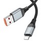 PD Кабель HOCO U128 Viking 2-in-1 charging data cable USB / Type-C to Lightning 1.2m Black
