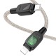 PD Кабель HOCO U124 Stone PD silicone intelligent power-off charging data cable Type-C Lightning 27W 1,2m. Black