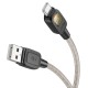 Кабель HOCO U124 Stone PD silicone intelligent power-off charging data cable USB to Type-C 3A 1.2m Black