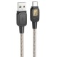 Кабель HOCO U124 Stone PD silicone intelligent power-off charging data cable USB to Type-C 3A 1.2m Black