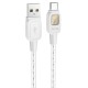 Кабель HOCO U124 Stone PD silicone intelligent power-off charging data cable USB to Type-C 3A 1.2m Grey