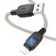 PD Кабель HOCO U124 Stone PD silicone intelligent power-off charging data cable USB Lightning 1,2m Black