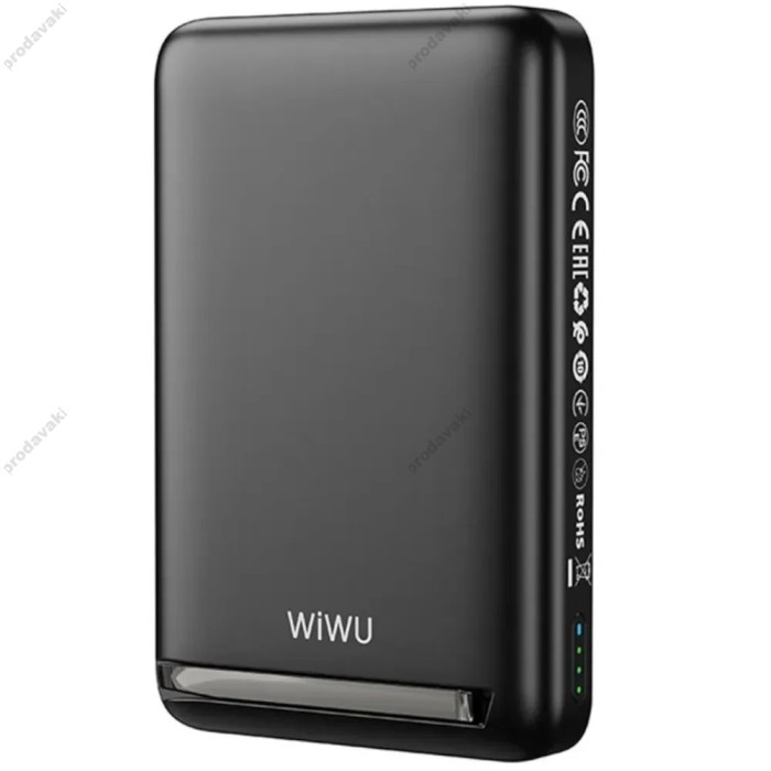 Повербанк портативний акумулятор Power bank Wiwu Wi-P043 MagSafe магнітний 20W 10000 mAh Black