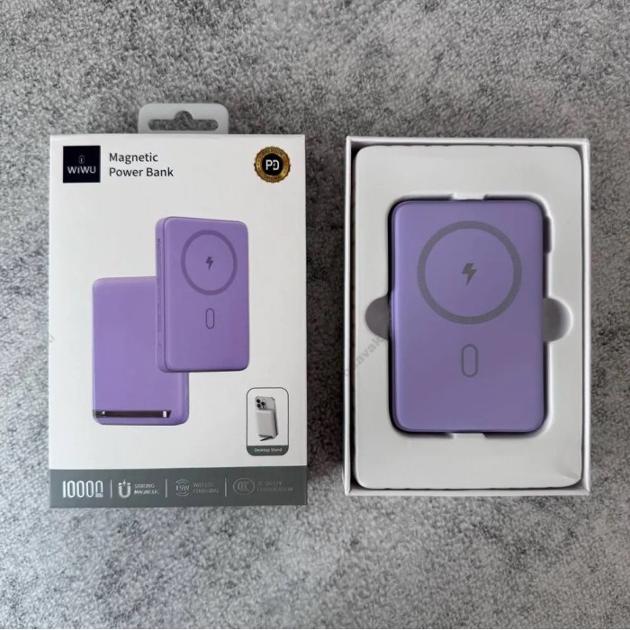 Повербанк портативний акумулятор Power Bank Wiwu Wi-P043 MagSafe магнітний 20W 10000 mAh Purple