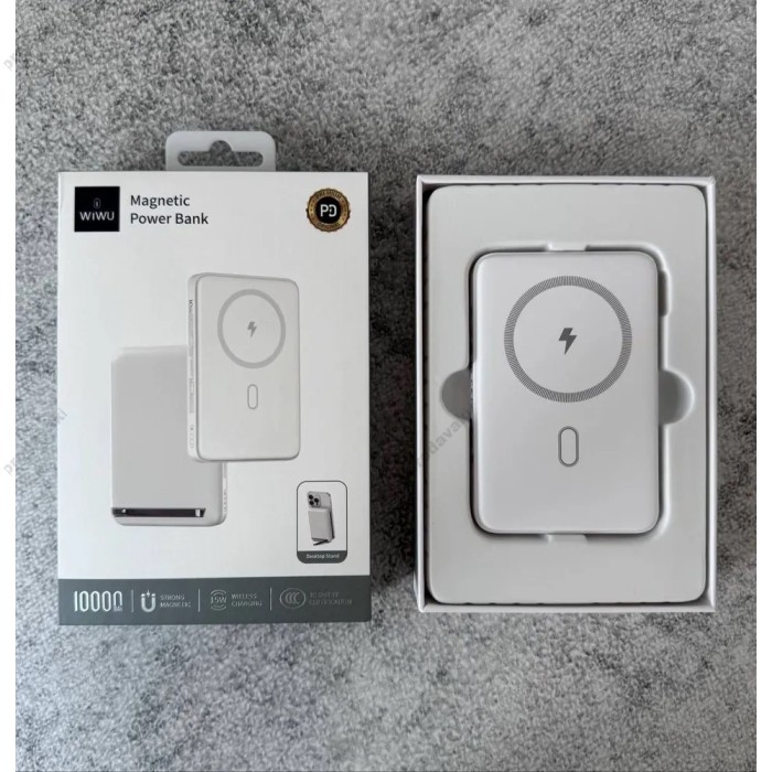 Повербанк портативний акумулятор Power Bank Wiwu Wi-P043 MagSafe магнітний 20W 10000 mAh White