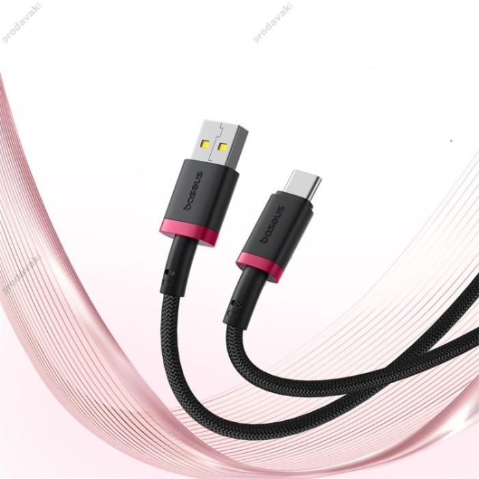 Кабель Baseus Dura Series USB to Type-C 60W 3A 2m Black-red P10377802U01-03