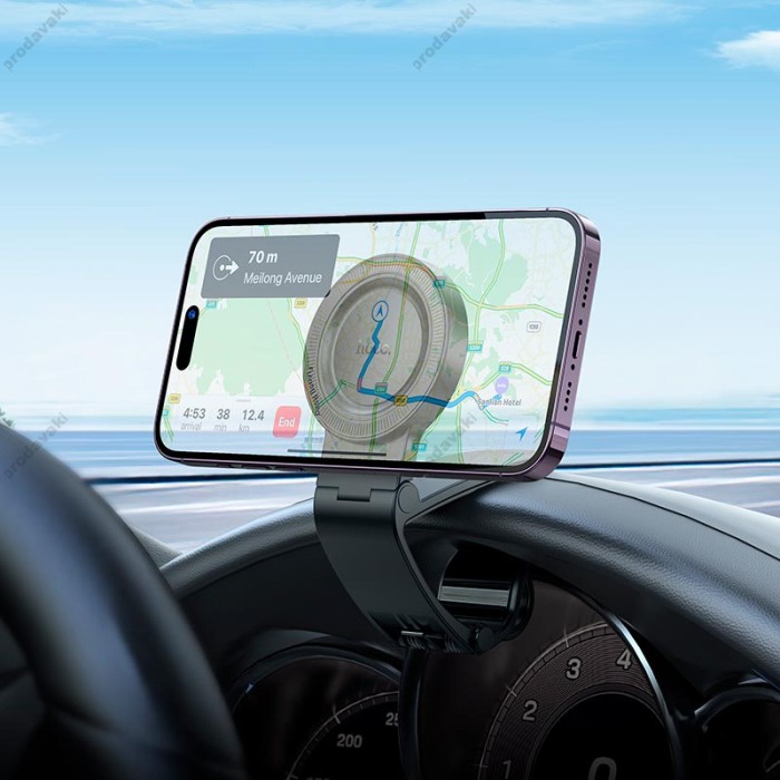 Автомобільний тримач HOCO H60 Show ring magnetic Car holder (dashboard) 4.6-7" Black
