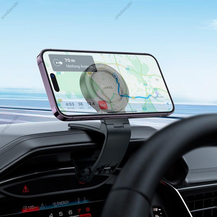 Автомобільний тримач HOCO H60 Show ring magnetic Car holder (dashboard) 4.6-7" Black