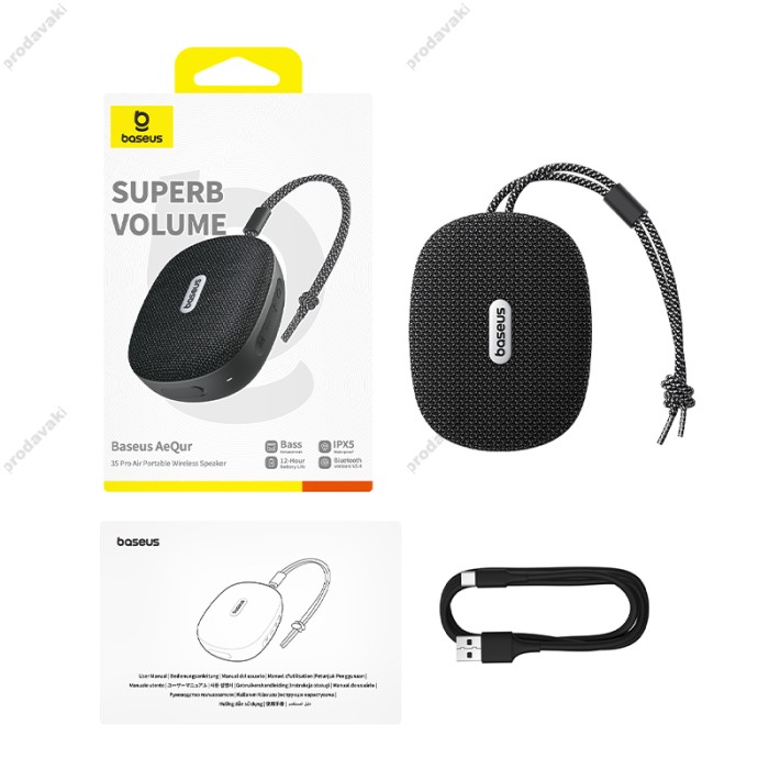 Портативна колонка Bluetooth Baseus AeQur 35 Pro Air 5W Black (A20077600127-00)