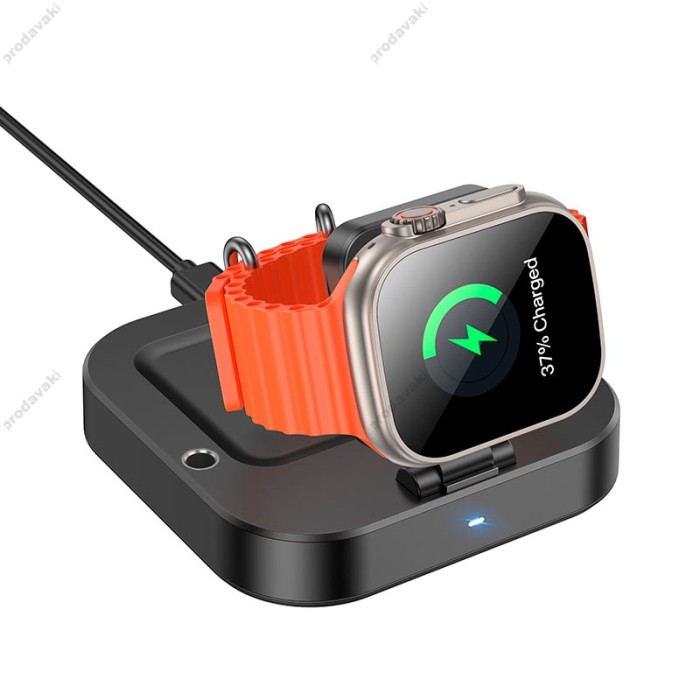 Бездротовий зарядний пристрій Hoco CQ16A Astute 3-in-1 desktop + watch charger Black