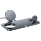 Бездротовий зарядний пристрій HOCO CQ22 Outstanding 3-in-1 desktop folding magnetic wireless fast charger 15W metal-grey