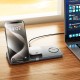 Бездротовий зарядний пристрій HOCO CQ22 Outstanding 3-in-1 desktop folding magnetic wireless fast charger 15W metal-grey
