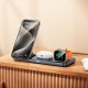 Бездротовий зарядний пристрій HOCO CQ22 Outstanding 3-in-1 desktop folding magnetic wireless fast charger 15W metal-grey