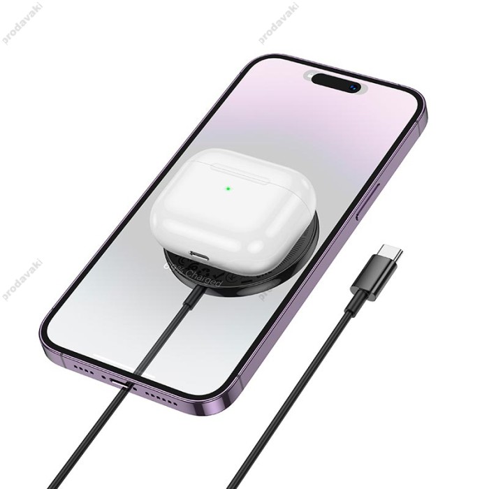 Бездротовий зарядний пристрій HOCO CW61 Phantom magnetic wireless fast charger with digital display 15W Black