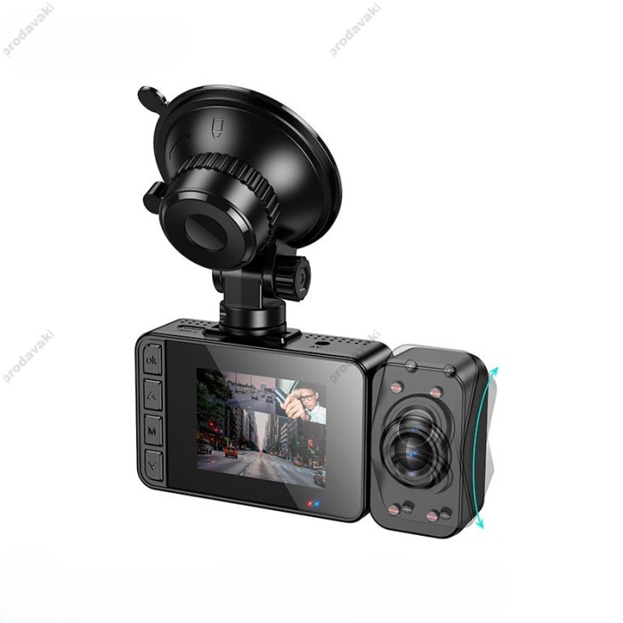Відеореєстратор HOCO DI62 Warrior three-screen simultaneous display driving 720p Wi-Fi Black