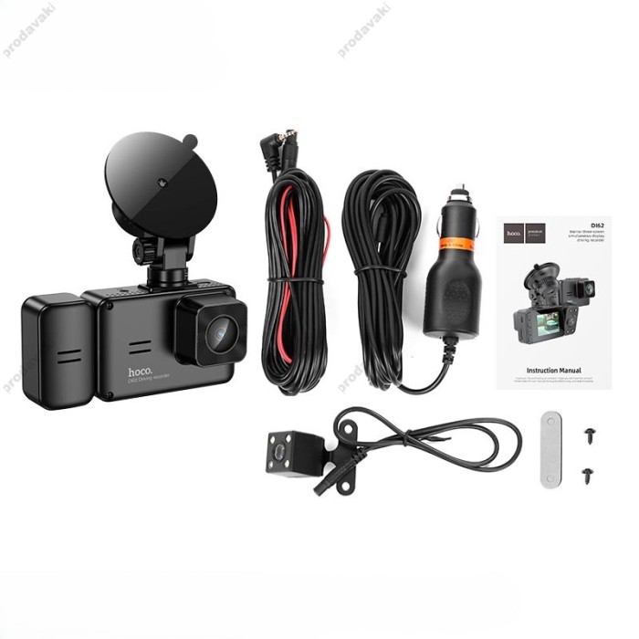 Відеореєстратор HOCO DI62 Warrior three-screen simultaneous display driving 720p Wi-Fi Black