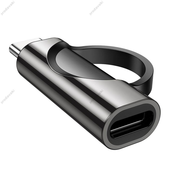 Перехідник Hoco UA32 Type-C male to Type-C female display adapter 100W Black
