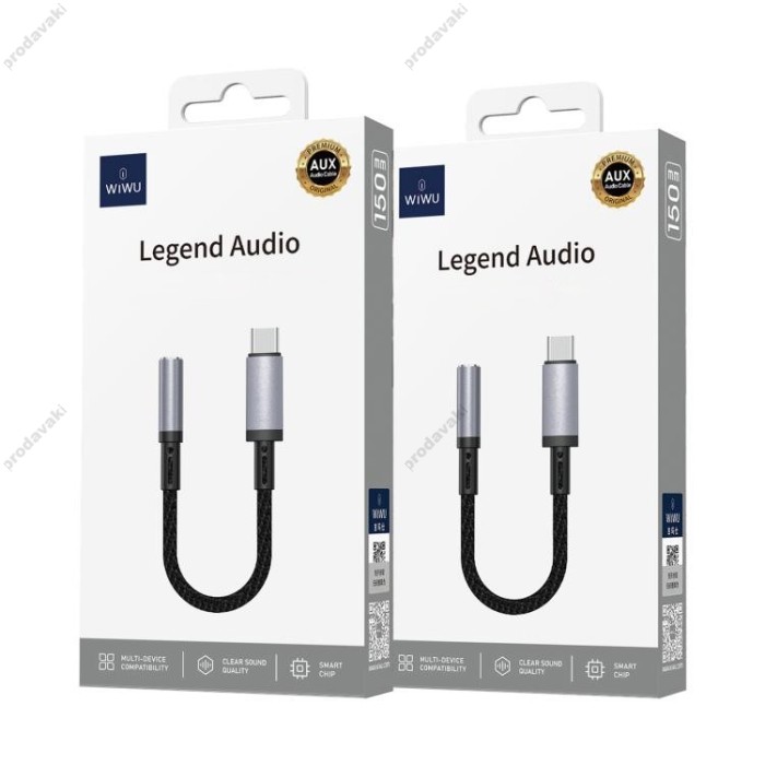 Перехідник Wiwu Wi-C047L Legend Audio Convertor (0.15m) Lightning to 3.5mm black