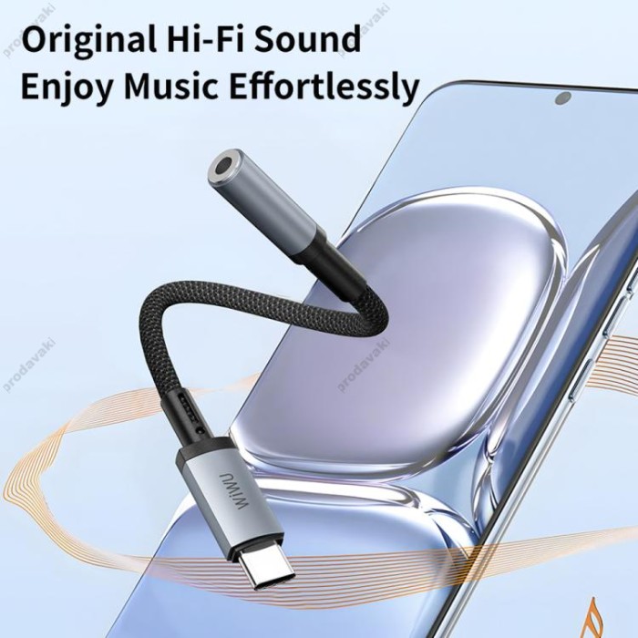 Перехідник Wiwu Wi-C047L Legend Audio Convertor (0.15m) Lightning to 3.5mm black