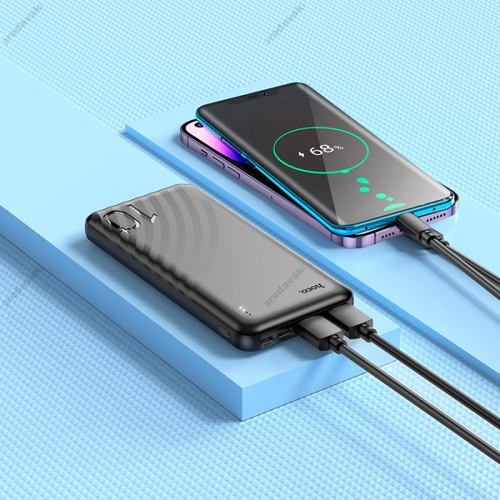 Повербанк портативний акумулятор Power bank Hoco J123 Element 10000 mAh Black
