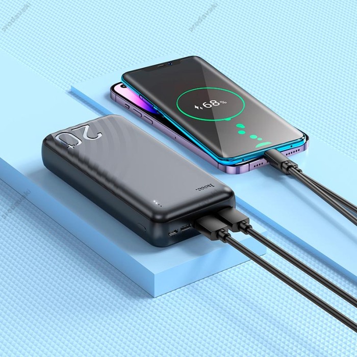 Повербанк портативний акумулятор Power bank Hoco J123A Element 20000 mAh Black