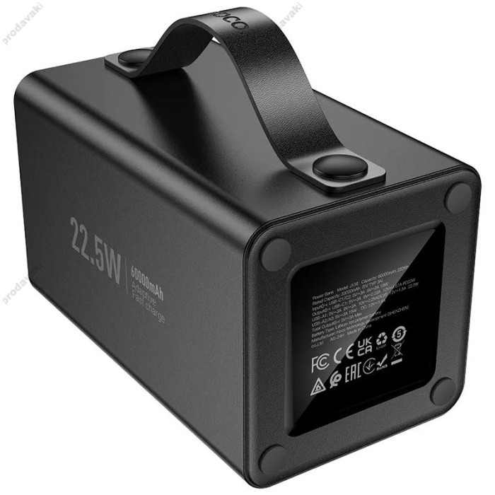 Повербанк портативний акумулятор Power bank Hoco J138 Distant DC 12V 22.5W 60000 mAh Black