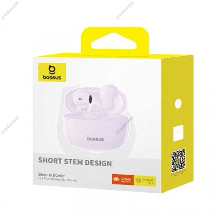 Бездротові Bluetooth навушники Baseus Bowie E11 True Wireless Earphones BT 5.3 Purple A00053500533-Z1