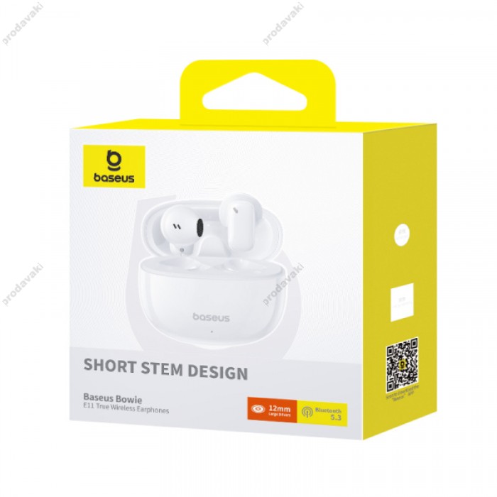 Бездротові Bluetooth навушники Baseus Bowie E11 True Wireless Earphones BT 5.3 White A00053500213-Z1