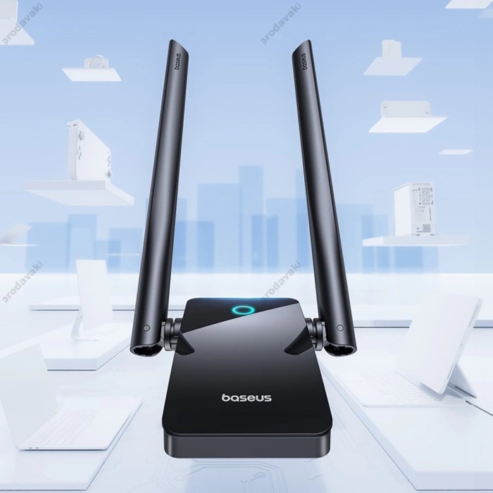 Бездротовий WiFi Адаптер Baseus FastJoy Series 1300Mbps External Antenna Black (B01317600111-05)