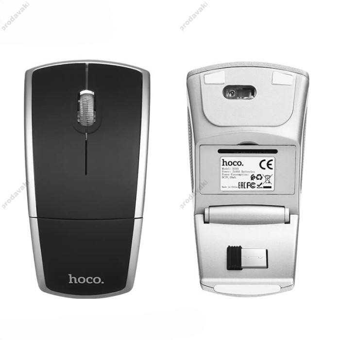 Комп'ютерна мишка Hoco DI03 foldable USB wireless 2.4 G mouse Black