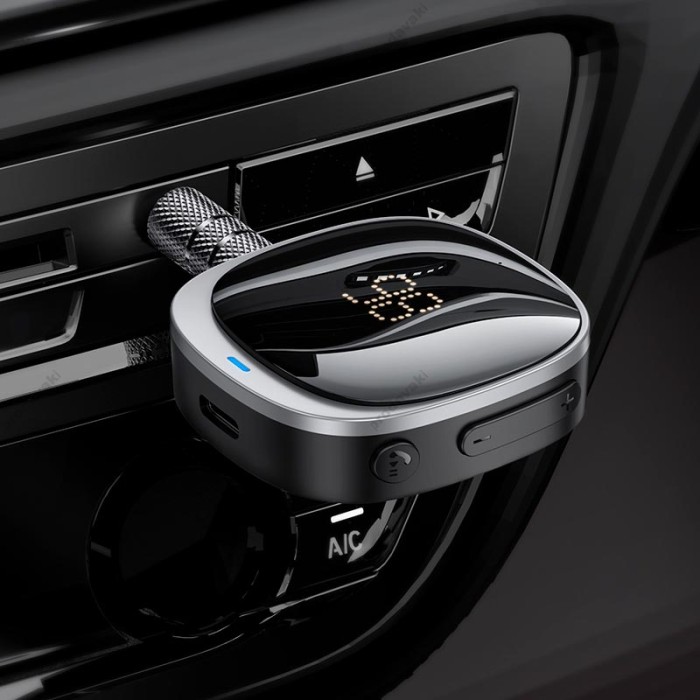 Автомобільний Bluetooth адаптер HOCO E80 Travel car AUX BT receiver BT5.3 Black