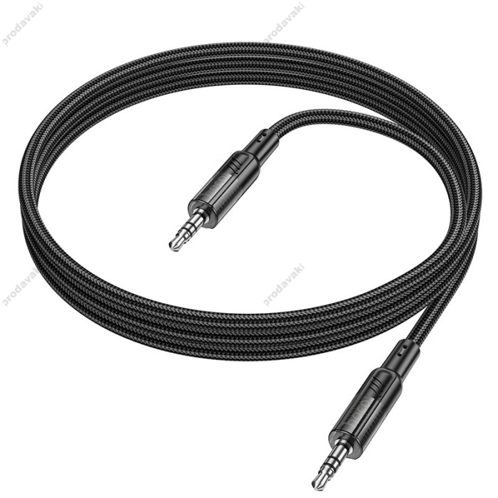 Кабель аудіоадаптер Hoco UPA27 Spirit transparent AUX audio cable 1.2M Black