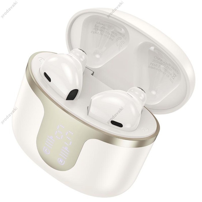 Бездротові Bluetooth навушники HOCO EQ7 Snowflake true бездротовий headset BT 5.3 Milky white